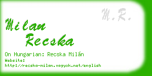 milan recska business card